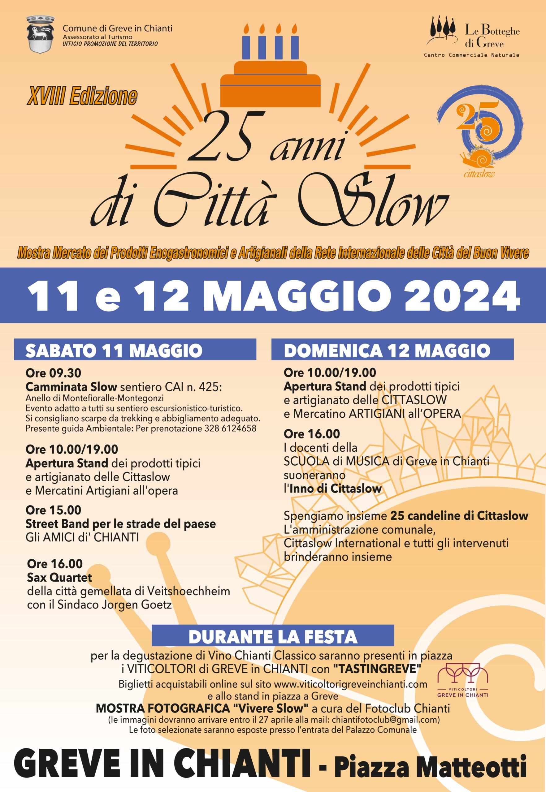 Saturday 11th and Sunday 12th May: 25 years of Slow City in Greve in Chianti